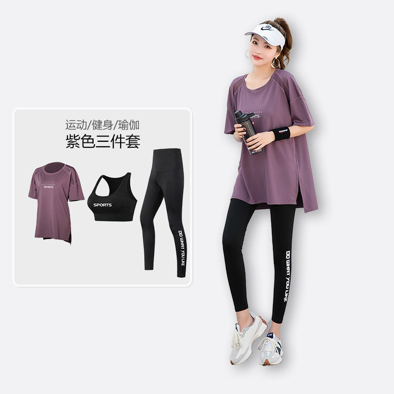 Sports suit Women's Yoga Fitness Clothes Running Gym Summer Breathable plus size chubby girl Belly Covering Slim Loose
