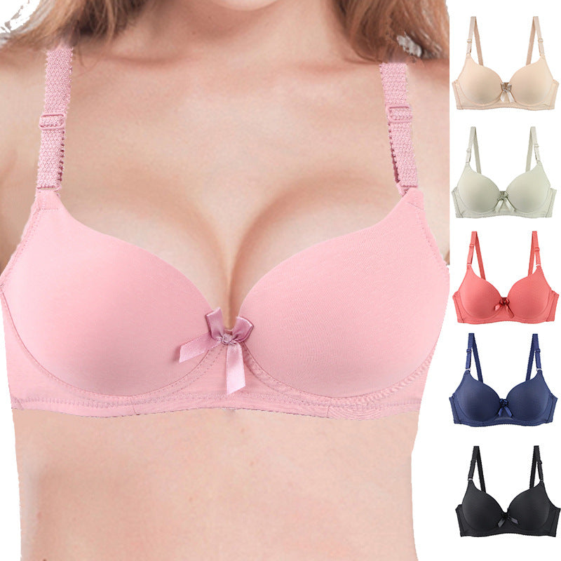 Factory Direct Sales European and American Foreign Trade Sexy Underwear Solid Color Glossy One-Piece Seamless Bra Large Size Women's Bra Explosion