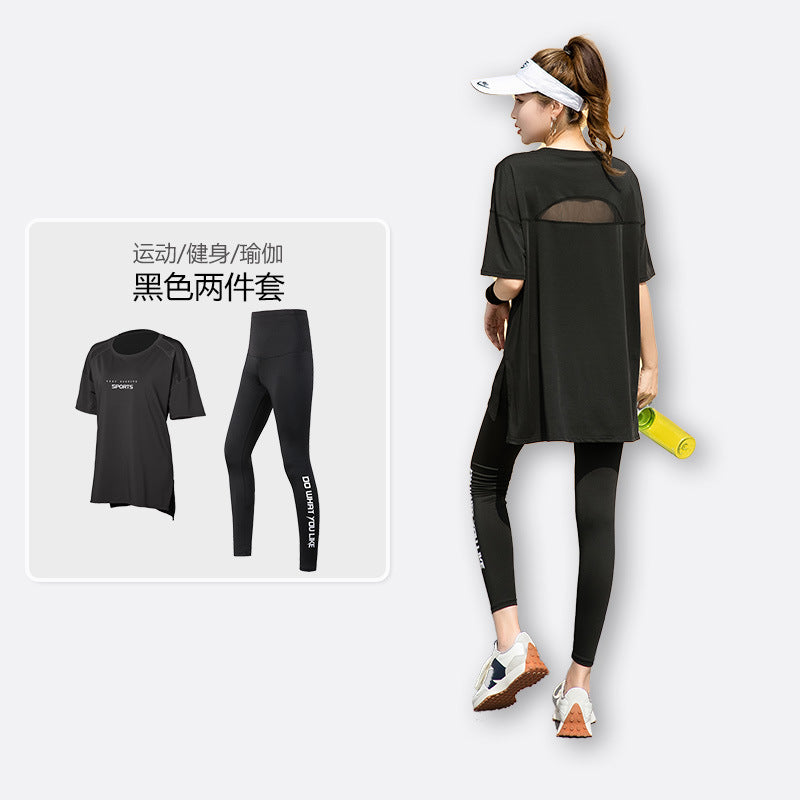 Sports suit Women's Yoga Fitness Clothes Running Gym Summer Breathable plus size chubby girl Belly Covering Slim Loose