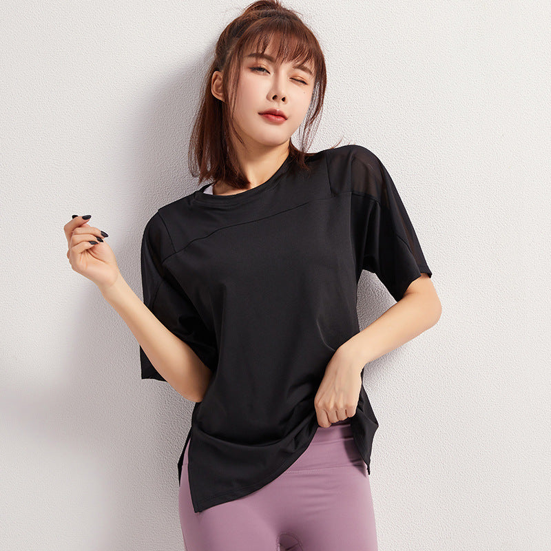 2025 Summer Yoga Top Loose Sports Short Sleeve Women's Quick-Drying Running Fitness Wear Top Breathable Exercise T-Shirt