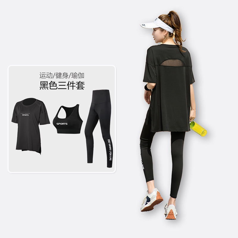 Sports suit Women's Yoga Fitness Clothes Running Gym Summer Breathable plus size chubby girl Belly Covering Slim Loose