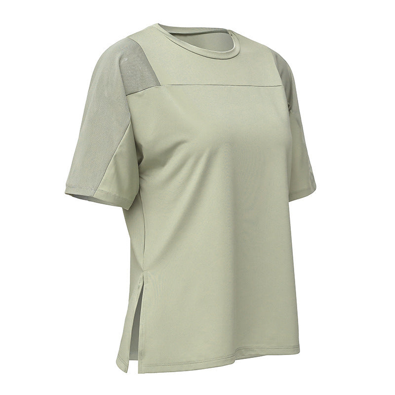 2025 Summer Yoga Top Loose Sports Short Sleeve Women's Quick-Drying Running Fitness Wear Top Breathable Exercise T-Shirt