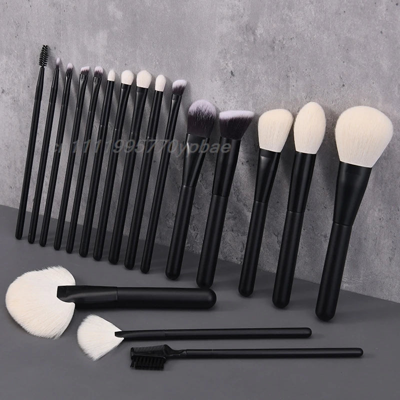 Makeup Brush Set - 12/18Pcs Natural Hair Foundation Eyeshadow Blending Brush Professional Eco-Friendly Beauty Tools