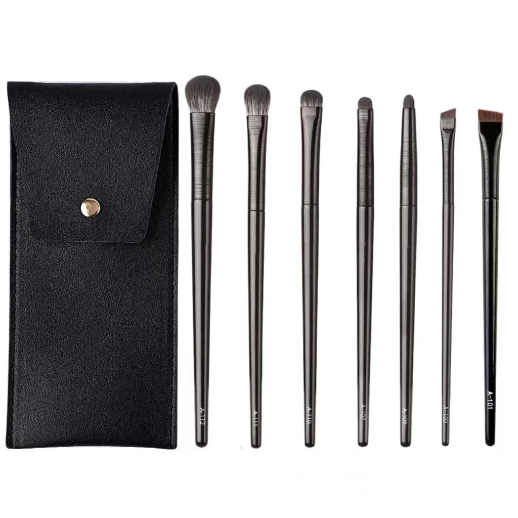 EYE Makeup Brushes Private Label Eye Shadow Eyeliner Eyebrow Brush Make Up Set Black Bag Portable Beauty Tools Wholesale 10sets