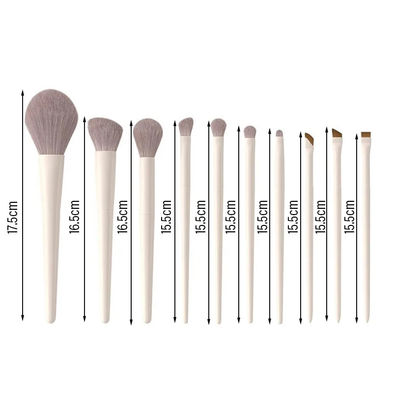 5/7/10/12pcs Professional Makeup Brushes Tools Set White Eyeshadow Eyeliner Foundation Brush Women Facial Beauty Cosmetic Tool