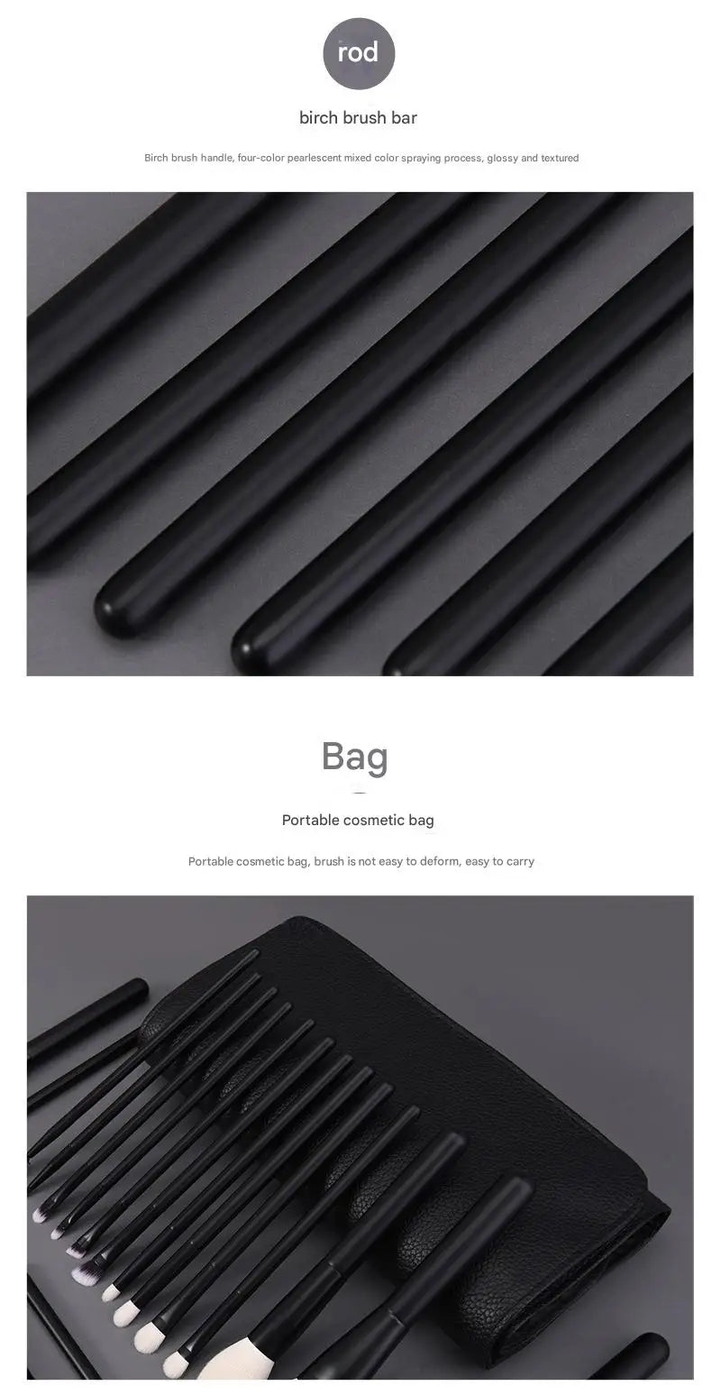 Makeup Brush Set - 12/18Pcs Natural Hair Foundation Eyeshadow Blending Brush Professional Eco-Friendly Beauty Tools