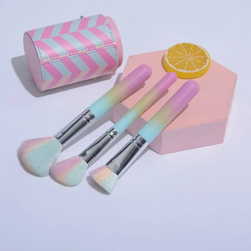 Color 10 Piece Set Makeup Brush Set Beauty Tools Eyeliner Concealer Powder Foundation Eyeshadow Gradient Fashion Makeup Brush