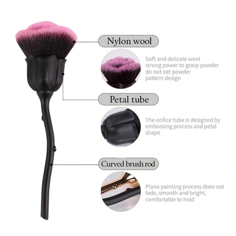 beauty Flower Nail Brush For Manicure Rose Nail Art Brush Nail Accessories Tools Dust Cleaning Brushes