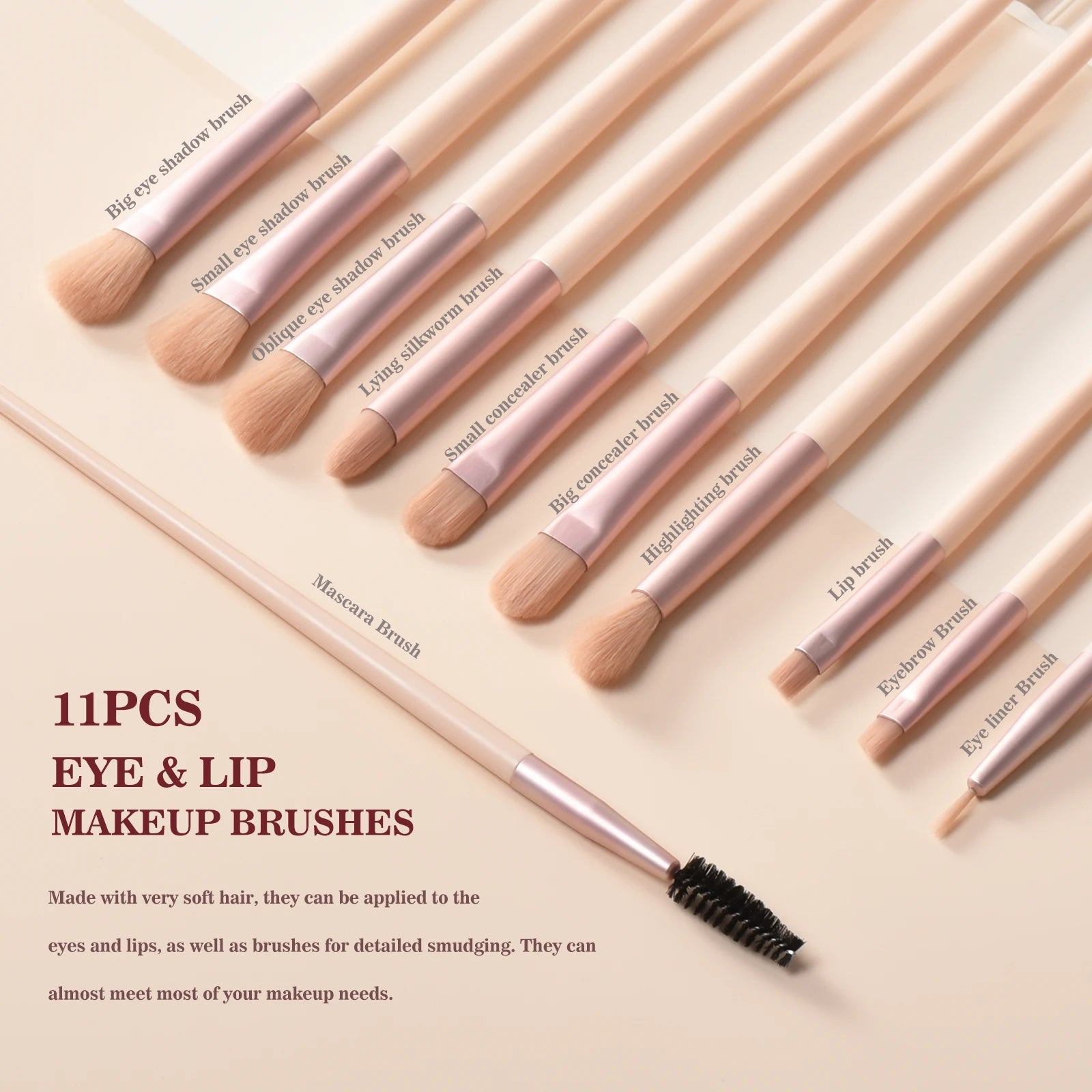 makeup brush set, including foundation, contouring, eyeshadow, eyeliner, eyebrow brush and other makeup tools