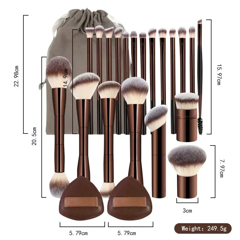 20-piece Makeup Brush Set Foundation Concealer Powder Eyeshadow Blush Brush Mushroom Head Blending Face Beauty Makeup Tools