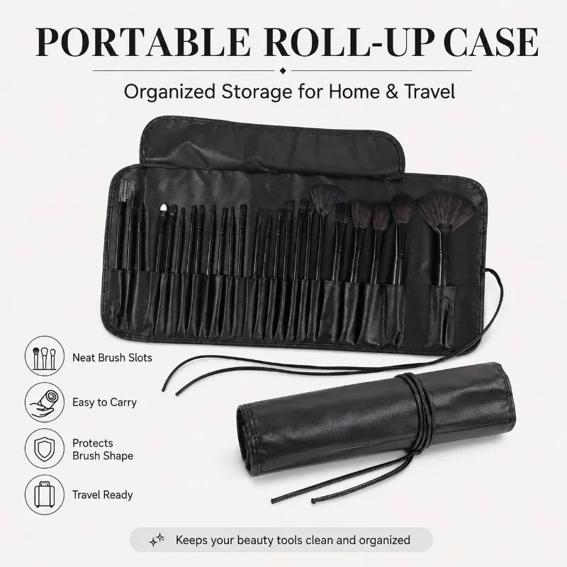 Full Makeup Brushes Set for Beginners Pros Soft Synthetic Powder Blush Contour Eyeshadow Brow Tools with Storage Bag Beauty Kit