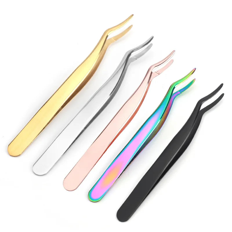 Eyelash Curler Beauty Tools Stainless Steel False Eyelash Aids False Eyelash Tweezers  eyelash tweezers   makeup tools