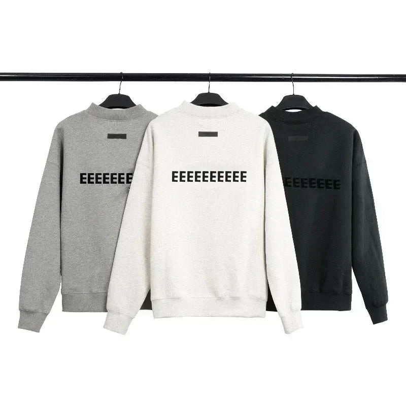 Fashion Double Line Matching Set Men's Drawstring Pants Luxury Design Plush Letter Pants High Street Couple Oversized Pants Set