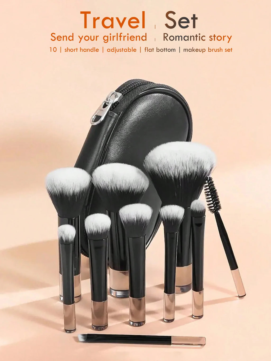 10Pcs Makeup Brushes Set With Bag Cosmetic EyeShadow Foundation Loose Powder Blush Detail Brush Blending Beauty Make Up Tools