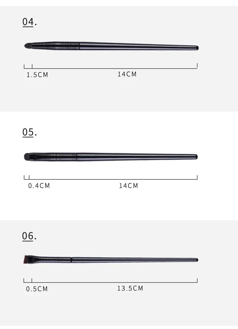 EYE Makeup Brushes Private Label Eye Shadow Eyeliner Eyebrow Brush Make Up Set Black Bag Portable Beauty Tools Wholesale 10sets