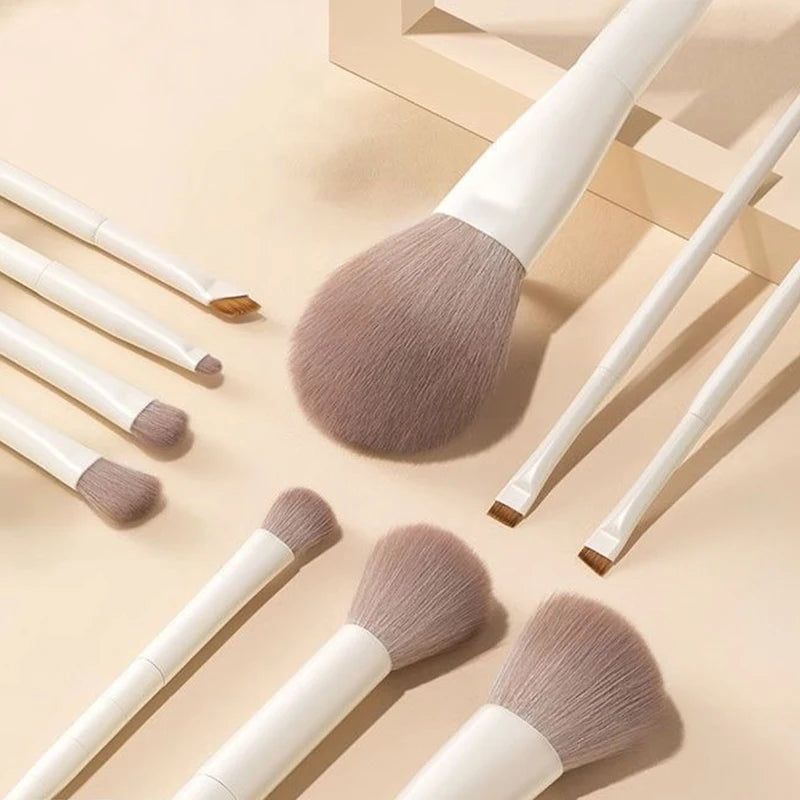 5/7/10/12pcs Professional Makeup Brushes Tools Set White Eyeshadow Eyeliner Foundation Brush Women Facial Beauty Cosmetic Tool