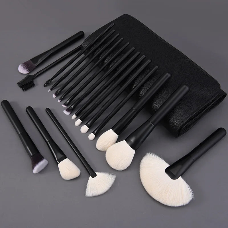 Makeup Brush Set - 12/18Pcs Natural Hair Foundation Eyeshadow Blending Brush Professional Eco-Friendly Beauty Tools