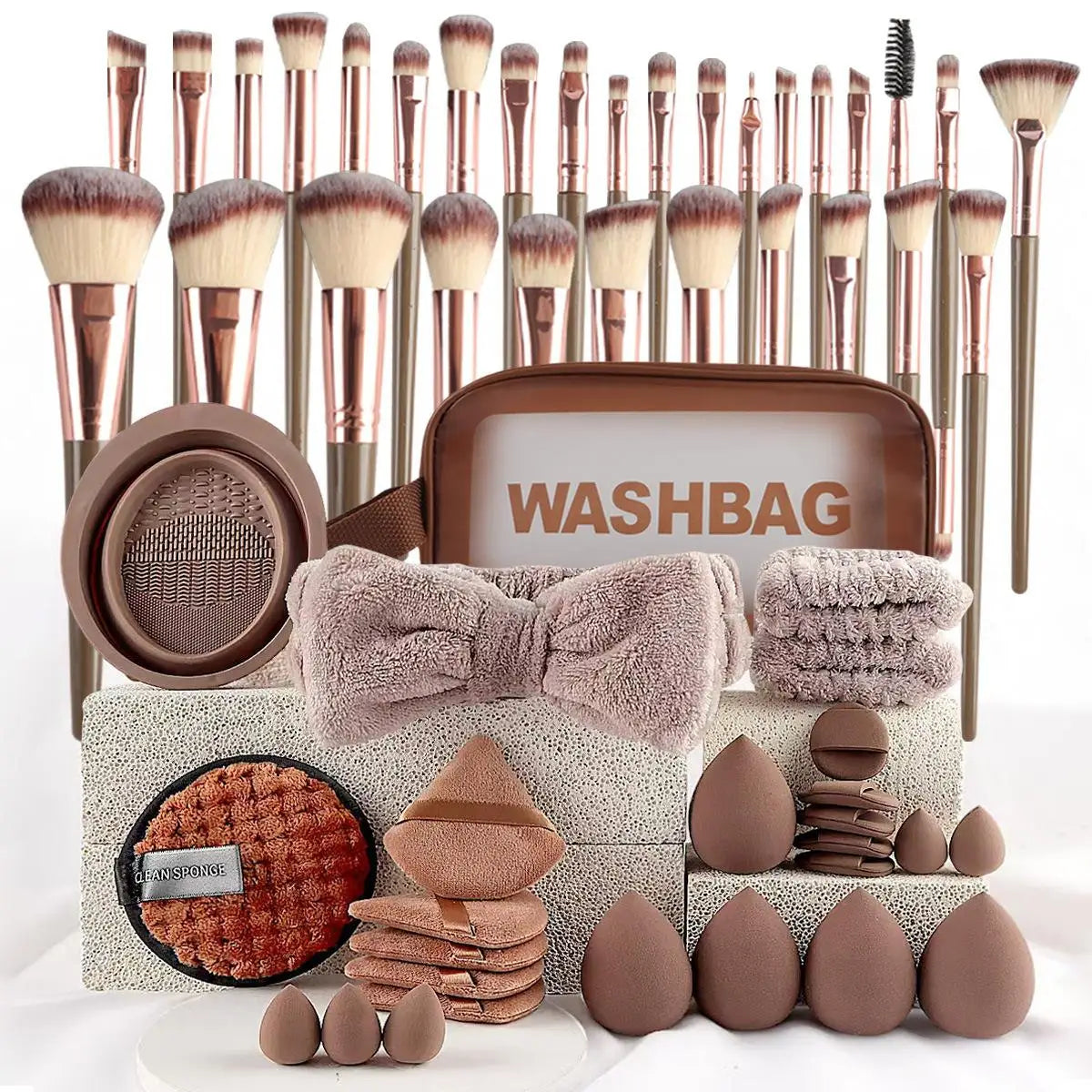 56pcs All-In-One Beauty Tools Set Complete Facial Care Makeup Kit Application Removal Use Home Professional Makeup Station
