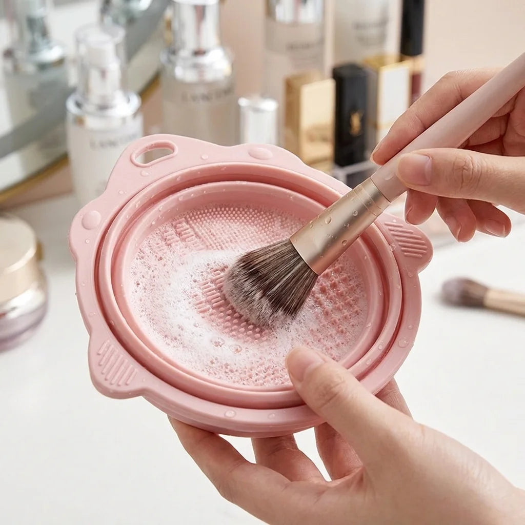 Makeup Brush Cleaner Bowl Set Gentle Clean No Hurt Bristles Wet Dry Powder Puff Cleaning Beauty Tools