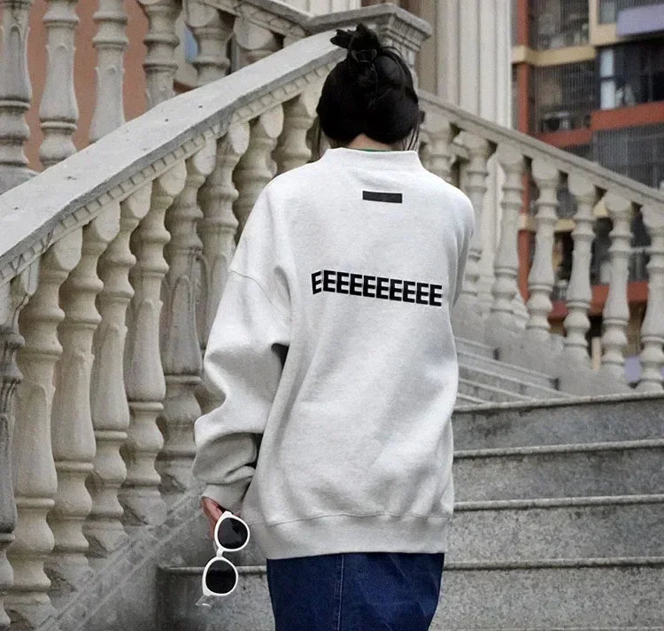 Fashion Double Line Matching Set Men's Drawstring Pants Luxury Design Plush Letter Pants High Street Couple Oversized Pants Set