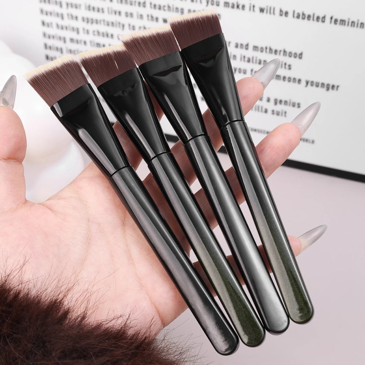 Ultra-Thin Liquid Foundation Brush Professionnal Blade Contour Cream Makeups Tools Soft Flat Beauty Cosmetics Brushes