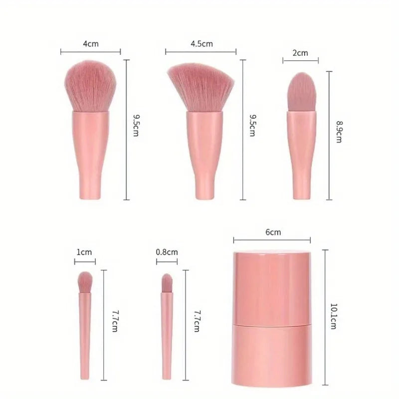 5Pcs/set Makeup Brushes Box Set for Women Powder Foundation Blusher Contour Eyeshadow Brow Lashes Cosmetic Brushes Beauty Tools