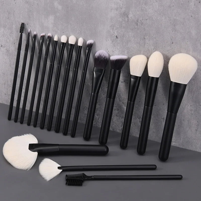 Makeup Brush Set - 12/18Pcs Natural Hair Foundation Eyeshadow Blending Brush Professional Eco-Friendly Beauty Tools