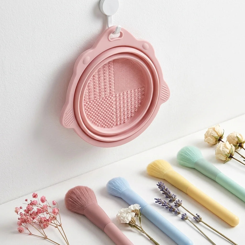 Makeup Brush Cleaner Bowl Set Gentle Clean No Hurt Bristles Wet Dry Powder Puff Cleaning Beauty Tools