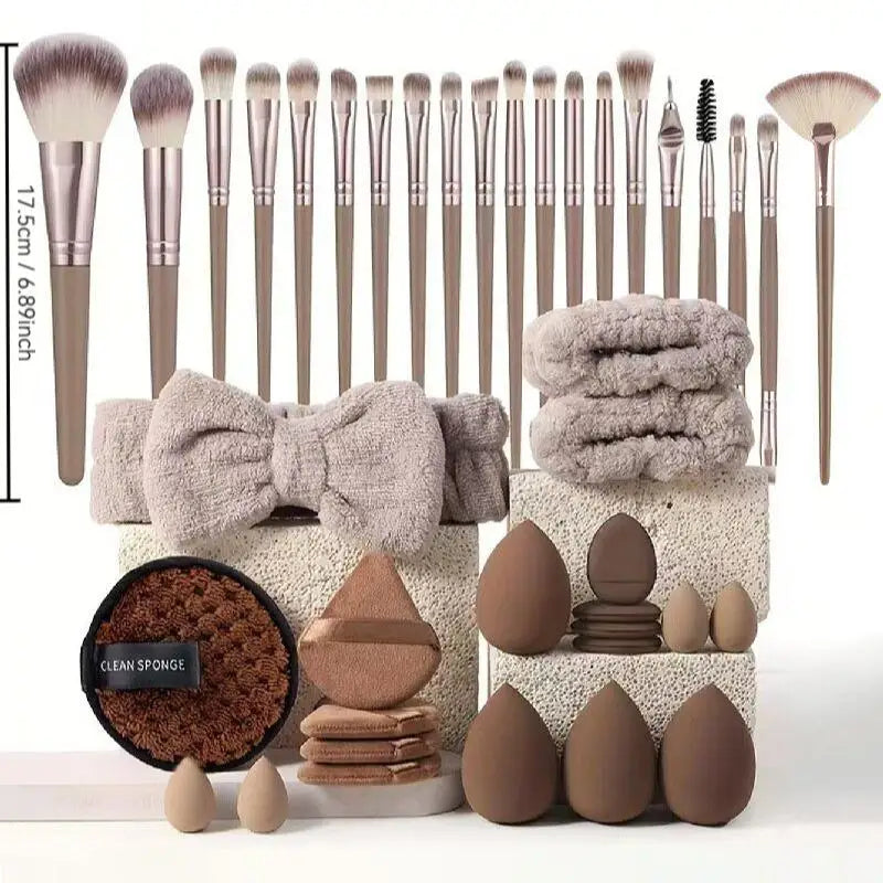 56pcs All-In-One Beauty Tools Set Complete Facial Care Makeup Kit Application Removal Use Home Professional Makeup Station